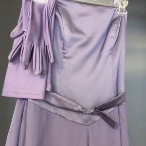 Alfred Angelo long purple dress. Works for Halloween costume too.